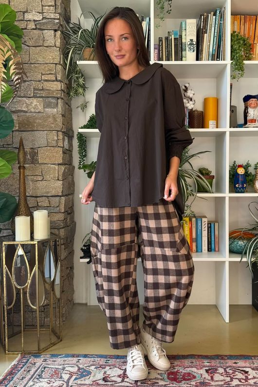 Paloma Tela Peter Pan Blouse Coffee Bean